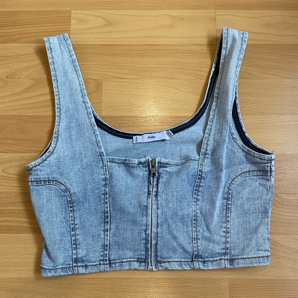 Adika Denim Zip-Front Tank Top